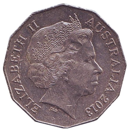 Монета 50 центов. 2013 год, Австралия. Монета 50 центов. 2013 год, Австралия.