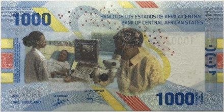 Банкнота 1000 франков. 2020 год, Центральные Африканские штаты.