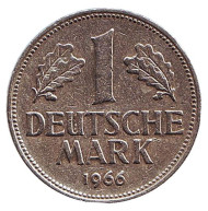Монета 1 марка. 1966 год (D), ФРГ. Монета 1 марка. 1966 год (D), ФРГ.
