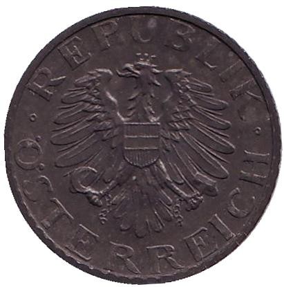 Монета 5 грошей. 1951 год, Австрия. Имперский орёл.