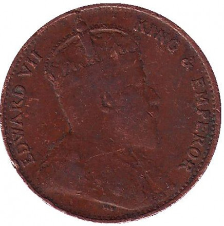 Монета 1 цент. 1910 год, Цейлон.