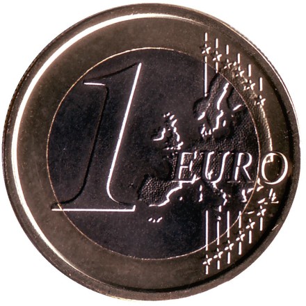 Монета 1 евро. 2014 год, Сан-Марино. Монета 1 евро. 2014 год, Сан-Марино.