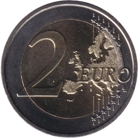 Монета 2 евро. 2025 год, Люксембург. 75 лет Декларации Шумана.