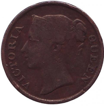 Монета 1/2 цента. 1845 год, Стрейтс-Сетлментс.