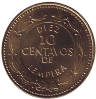 Монета 10 сентаво. 2007 год, Гондурас. Монета 10 сентаво. 2007 год, Гондурас.
