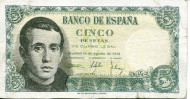 Банкнота 5 песет. 1951 год, Испания. Банкнота 5 песет. 1951 год, Испания.