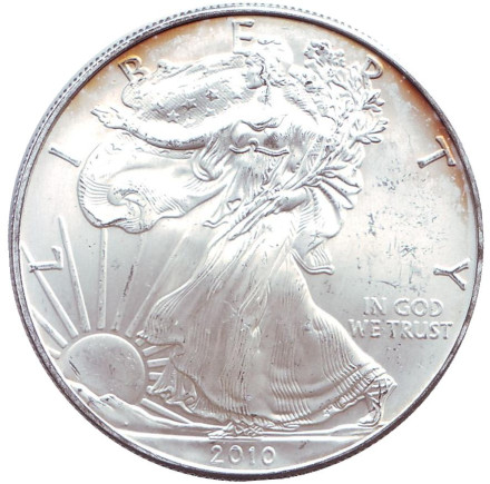 Монета 1 доллар, 2010 год, США. Шагающая свобода.