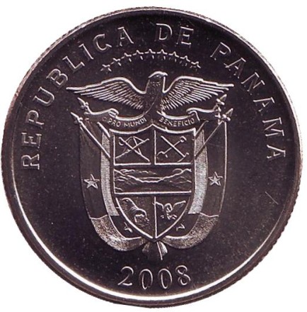 Монета 1/4 бальбоа. 2008 год, Панама. 50 лет Детской больнице.