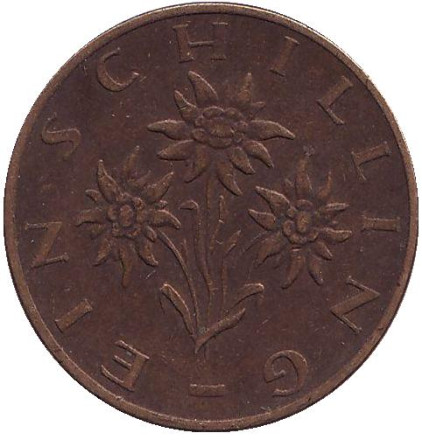 Монета 1 шиллинг. 1978 год, Австрия. Эдельвейс.