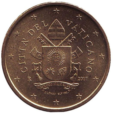 Монета 50 центов. 2017 год, Ватикан.