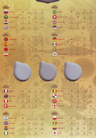 Чемпионат мира по футболу 2018 года в России. Альбом для 100-рублевой купюры и 3-х 25 рублевых монет. Чемпионат мира по футболу 2018 года в России. Альбом для 100-рублевой купюры и 3-х 25 рублевых монет.