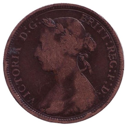 Монета 1/2 пенни. 1893 год, Великобритания. Монета 1/2 пенни. 1893 год, Великобритания.