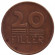 Монета 20 филлеров. 1946 год, Венгрия. Монета 20 филлеров. 1946 год, Венгрия.
