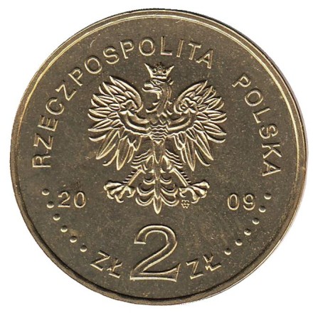 Монета 2 злотых, 2009 год, Польша. Ченстохова.