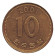 Монета 10 вон. 2001 год, Южная Корея.