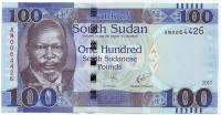 Джон Гаранг де Мабиор. Банкнота 100 фунтов. 2017 год, Южный Судан.
