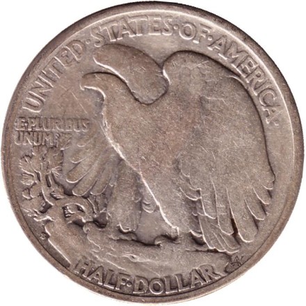 Монета 50 центов. 1941 год (S), США. Шагающая свобода. Монета 50 центов. 1941 год (S), США. Шагающая свобода.