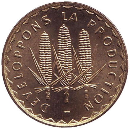 Монета 100 франков. 1975 год, Мали. Кукуруза. ФАО.