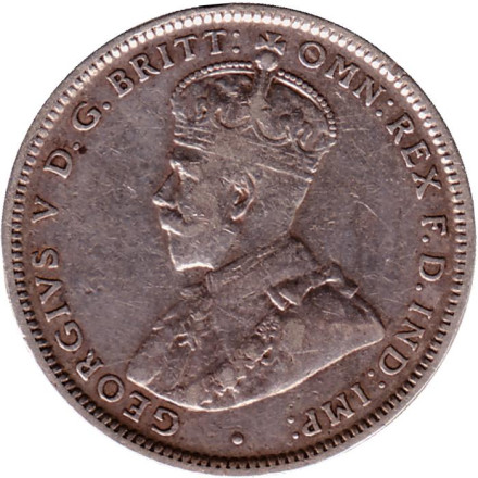 Монета 1 шиллинг. 1917 год, Австралия. 