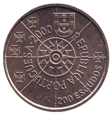 Монета 200 эскудо, 2000 год, Португалия. 500 лет с момента открытия Флориды. Монета 200 эскудо, 2000 год, Португалия. 500 лет с момента открытия Флориды.