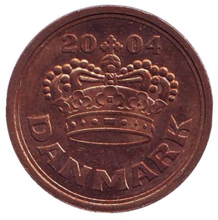 Монета 50 эре. 2004 год, Дания.