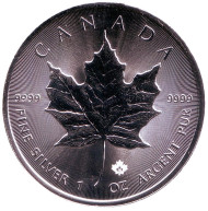 Монета 5 долларов. 2015 год, Канада. Кленовый лист.