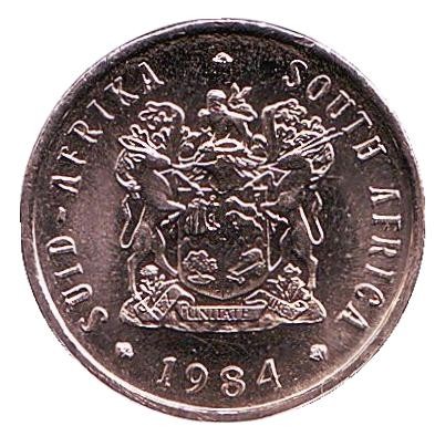 Монета 5 центов. 1984 год, Южная Африка. UNC. Африканская красавка.