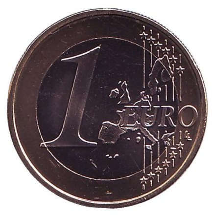 Монета 1 евро. 2004 год, Австрия. Моцарт. Монета 1 евро. 2004 год, Австрия. Моцарт.