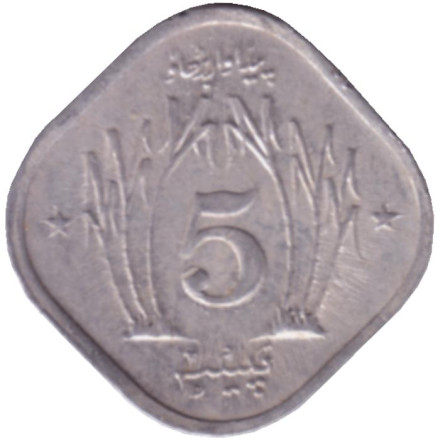 Монета 5 пайсов. 1979 год, Пакистан.