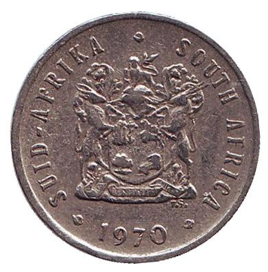 Монета 5 центов. 1970 год, Южная Африка. Африканская красавка.