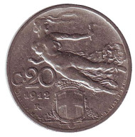 Монета 20 чентезимо. 1912 год, Италия. Монета 20 чентезимо. 1912 год, Италия.