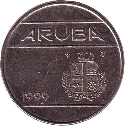 Монета 25 центов. 1999 год, Аруба. Монета 25 центов. 1999 год, Аруба.