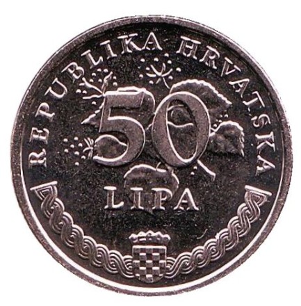 Монета 50 лип. 2019 год, Хорватия. Дегения велебитская.