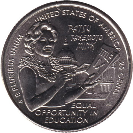 Монета 25 центов. 2024 год (D), США. Пэтси Минк. Серия "Американские женщины".