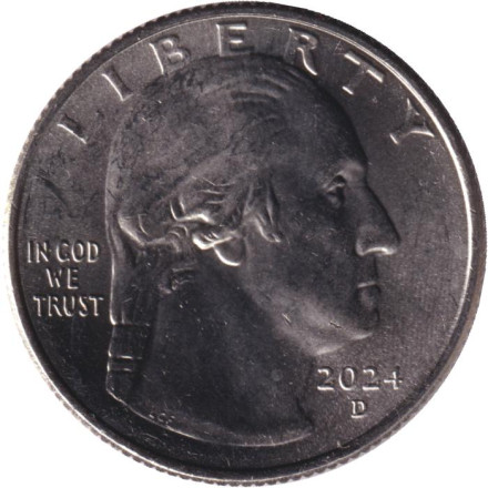 Монета 25 центов. 2024 год (D), США. Пэтси Минк. Серия "Американские женщины".