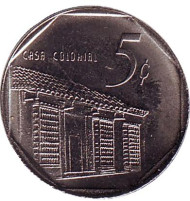 Монета 5 сентаво. 2009 год, Куба. (Вар. II) Монета 5 сентаво. 2009 год, Куба. (Вар. II)