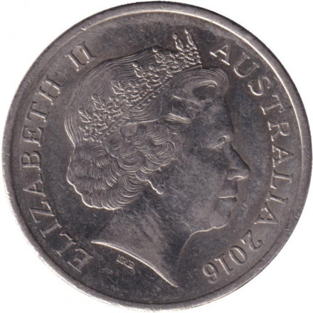 Монета 10 центов. 2016 год, Австралия. Лирохвост.