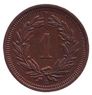 Монета 1 раппен. 1920 год, Швейцария. Монета 1 раппен. 1920 год, Швейцария.