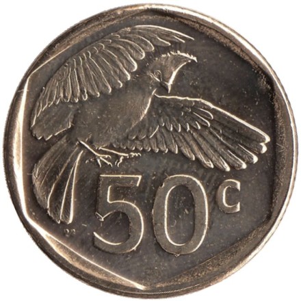 Монета 50 центов. 2024 год, ЮАР. Монета 50 центов. 2024 год, ЮАР.