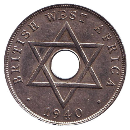Монета 1 пенни. 1940 год ("KN"), Британская Западная Африка.
