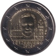Монета 2 евро. 2025 год, Люксембург. 25 лет со дня вступления на престол Великого герцога Анри. Монета 2 евро. 2025 год, Люксембург. 25 лет со дня вступления на престол Великого герцога Анри.