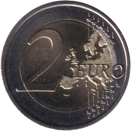 Монета 2 евро. 2025 год, Люксембург. 25 лет со дня вступления на престол Великого герцога Анри.