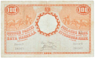 Бона 100 марок золотом. 1909 год, Финляндия в составе Российской Империи.  Бона 100 марок золотом. 1909 год, Финляндия в составе Российской Империи.