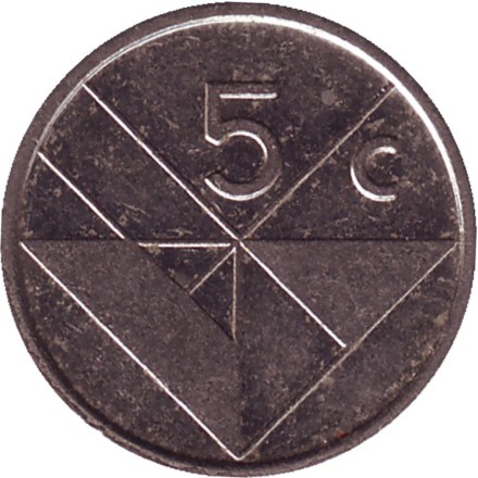 Монета 5 центов. 1996 год, Аруба.