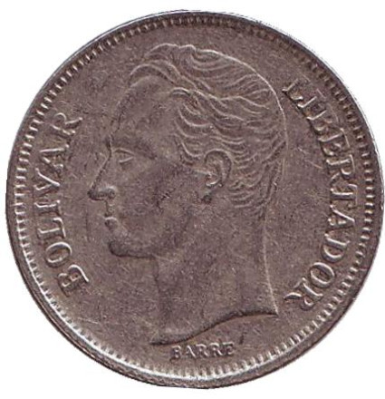 Монета 50 сентимо. 1989 год, Венесуэла. Герб Венесуэлы.