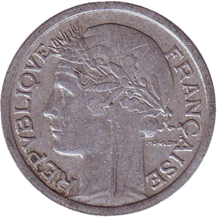 Монета 1 франк. 1950 год, Франция. Монета 1 франк. 1950 год, Франция.