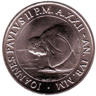 Монета 50 лир. 2000 год, Ватикан. Иоанн Павел II. Монета 50 лир. 2000 год, Ватикан. Иоанн Павел II.