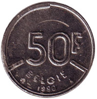 Монета 50 франков. 1990 год, Бельгия. (Belgie) Монета 50 франков. 1990 год, Бельгия. (Belgie)