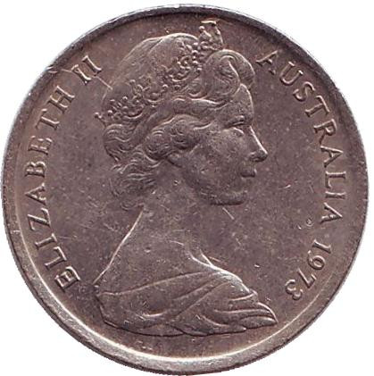 Монета 5 центов. 1973 год, Австралия. Ехидна.