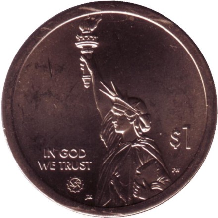 Монета 1 доллар. 2021 год (Р), США. Ральф Баер - отец видеоигр. Серия "Американские инновации". Монета 1 доллар. 2021 год (Р), США. Ральф Баер - отец видеоигр. Серия "Американские инновации".